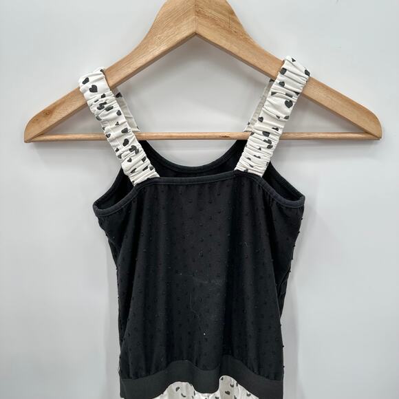 Deax Par Deux Black & White Heart Print Romper with Fringe Detail // 10 - Picture 10 of 12